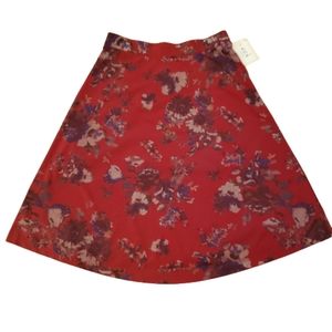 NWT Burgundy Floral Skirt